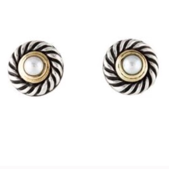 David Yurman Jewelry - Authentic David Yurman Cable Classic Pearl Studs